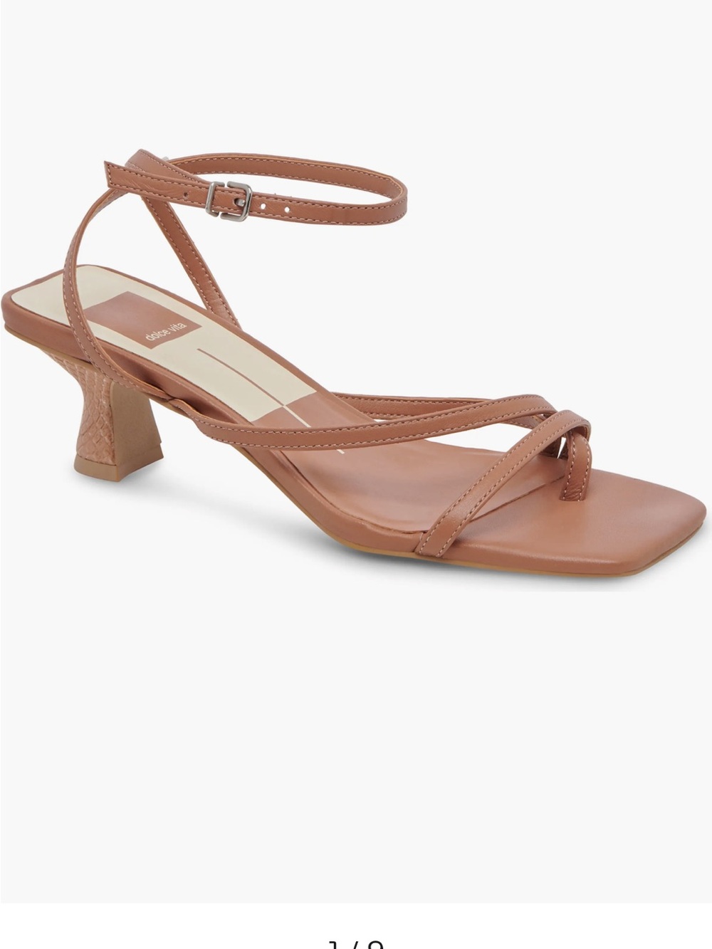 Dolce Vita Nude Strappy Kitten-Heel Sandal Size 6.5